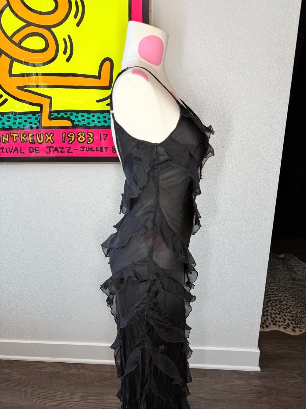 Rat & Boa Selena Black Ruffle Chiffon Maxi Dress XXS - Picture 11 of 16